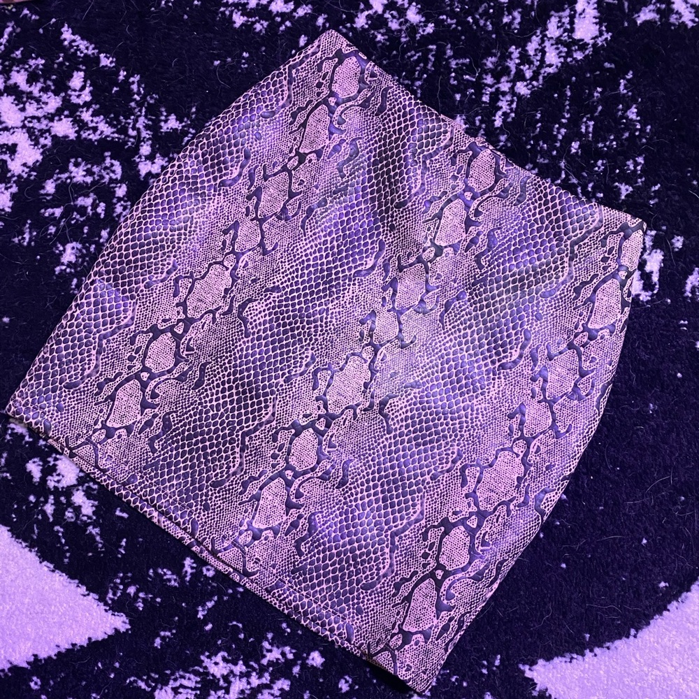 Snake Print Faux-Leather Mini Skirt